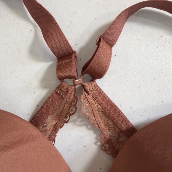 Soma 38 C Enbliss Luxe Plunge Bralette Bra rose wireless lace j hook 38C - Picture 3 of 11